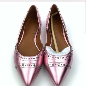 Coach Pink Studded Women's Flats-New in Box